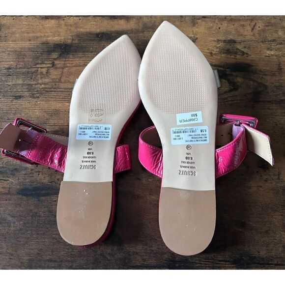 Schutz Campper Patent
Leather Sandal In Hot Pink Size 6.5 New No Box - Picture 4 of 5